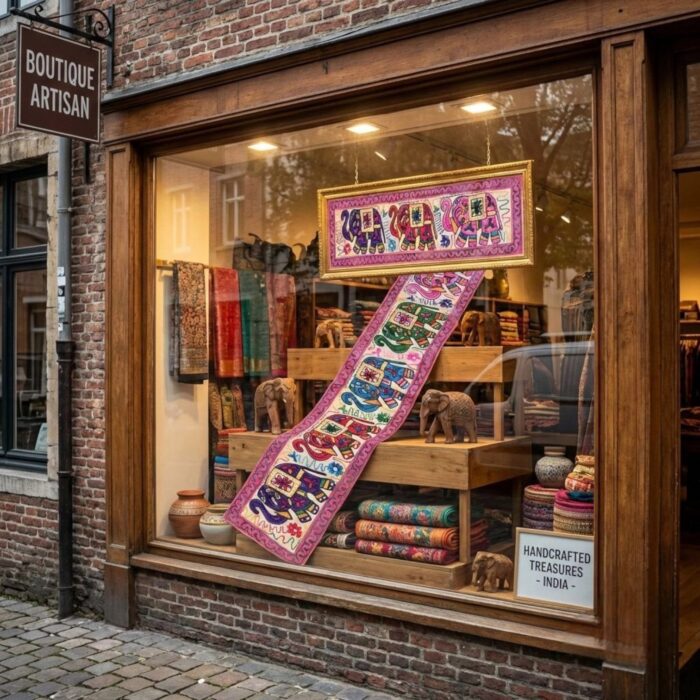 Table Runner - Wall decor - Embroidery - Elephant - Image 3