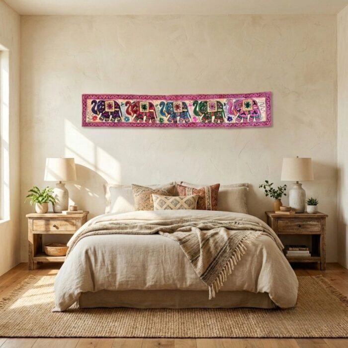 Table Runner - Wall decor - Embroidery - Elephant - Image 2