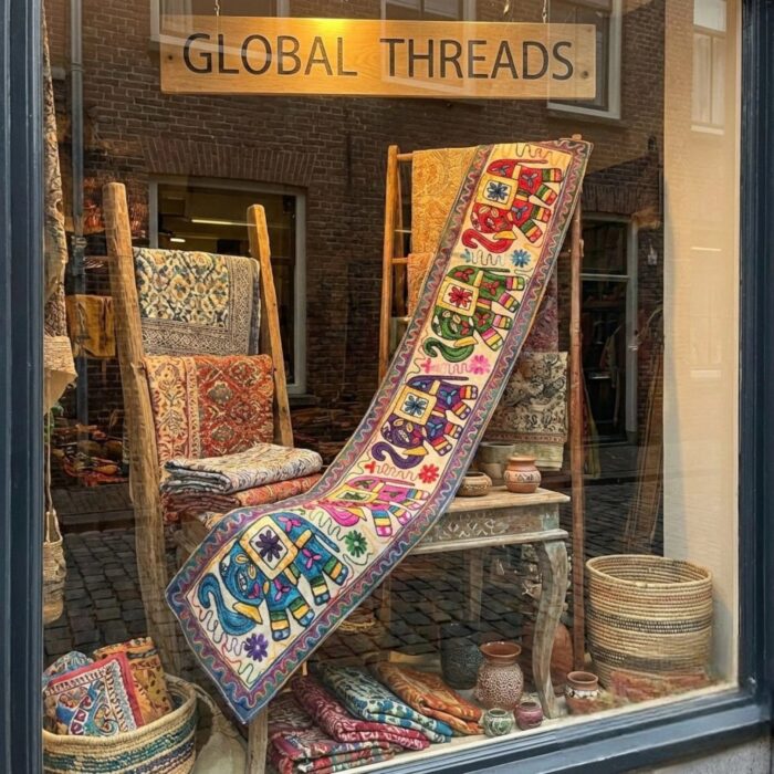 Table Runner - Wall decor - Embroidery - Elephant - Image 4