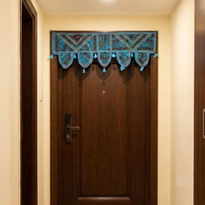 Embroidered Door Bandhanwar - Turquoise - Image 5