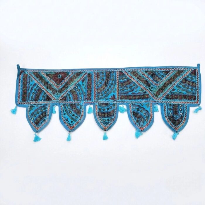 Embroidered Door Bandhanwar - Turquoise - Image 2