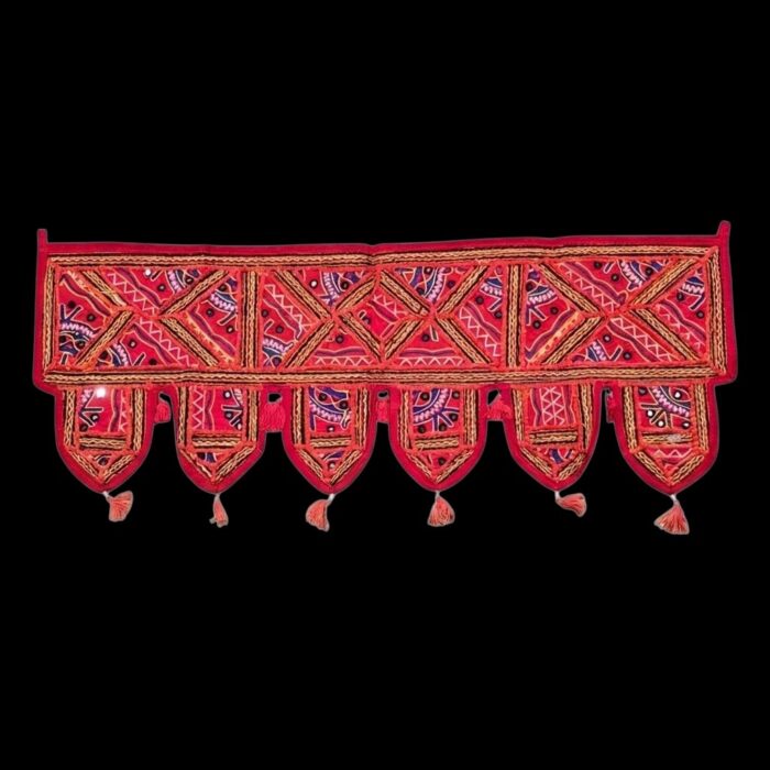 Embroidered Door Bandhanwar - Red - Image 3