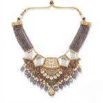 Necklace with earrings | Kundan Necklace and Earring Set - Image 2