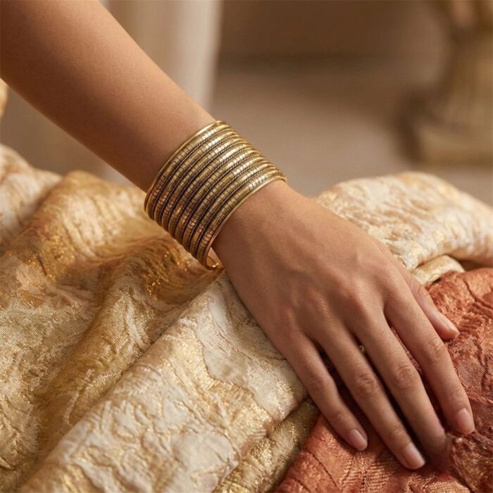 Brass Golden oxidized Bangle | Fashion Jewelry | Bracelet - Image 5