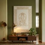 Ganesha Golden-White Tapestry - Big