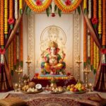 Ganesha Golden-White Tapestry - Big - Image 3