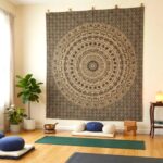 Mandala Black-Golden Tapestry - Big