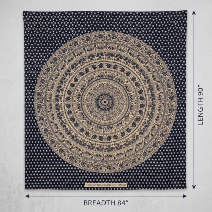 Mandala Black-Golden Tapestry - Big - Image 3