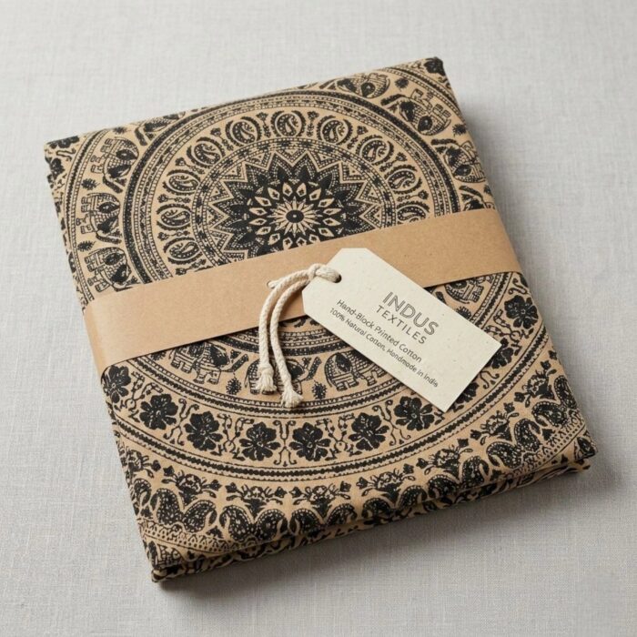 Mandala Black-Golden Tapestry - Big - Image 5