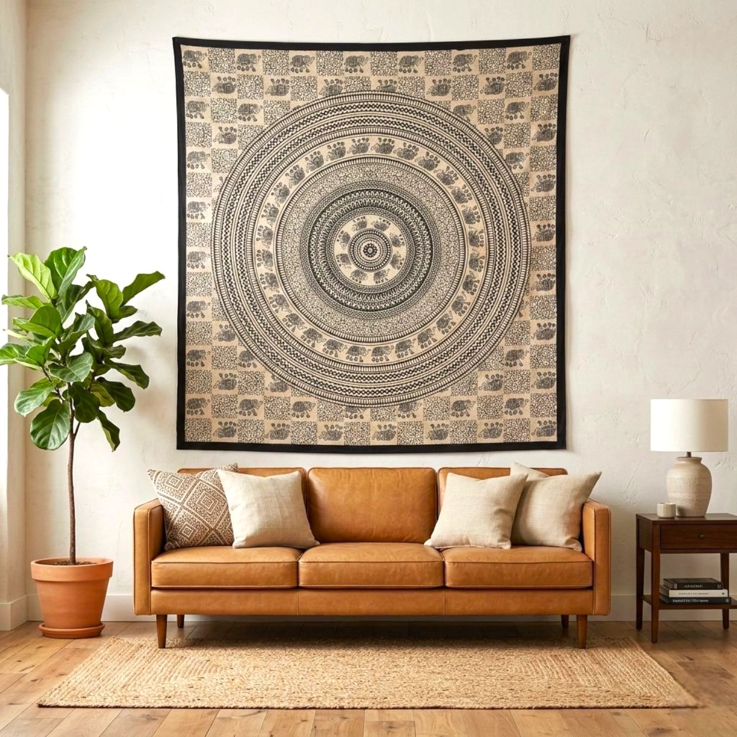 1772281751758.webp Mandala Black-White Tapestry - Big - Image 1