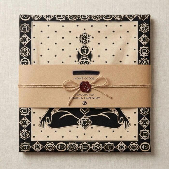 7 Chakra Black-White Tapestry - Big - Image 4