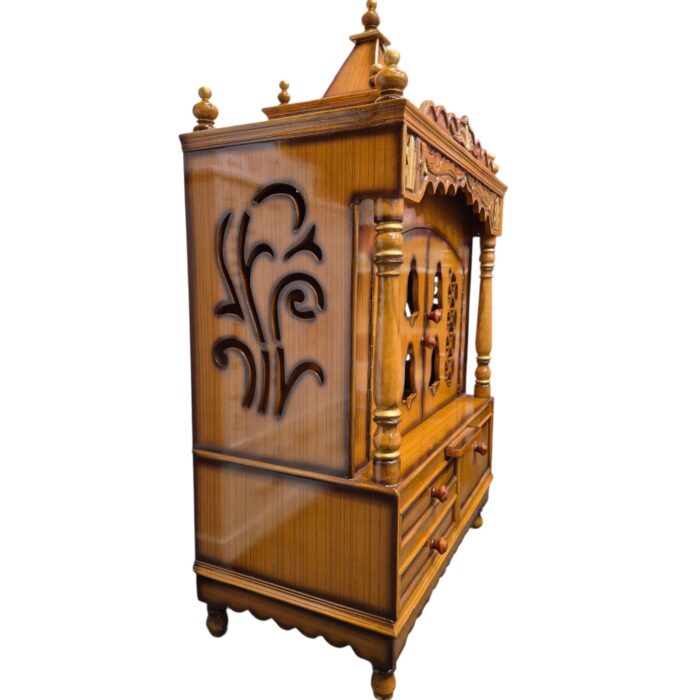 Wooden pooja mandir - 52inch | Large home temple - Image 3