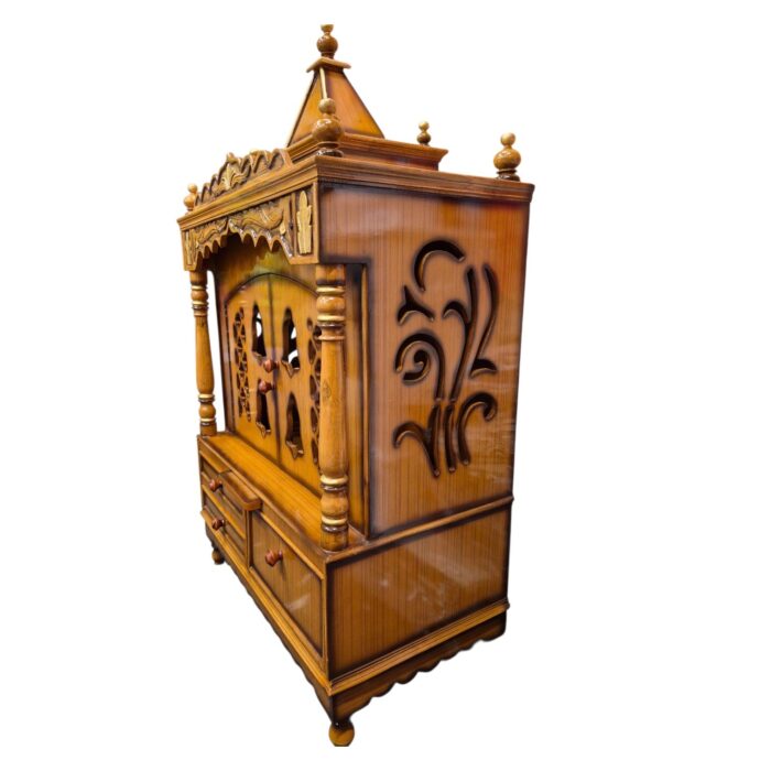 Wooden pooja mandir - 52inch | Large home temple - Image 4