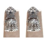 Silver antique Necklace Set with Kundan stones - Image 5