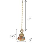 Meena Work Temple Bell 3.75 Inch - Red - Image 3