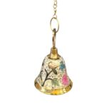 Meena Work Temple Bell 5 Inch - White