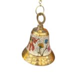 Meena Work Temple Bell 6.5 Inch - White