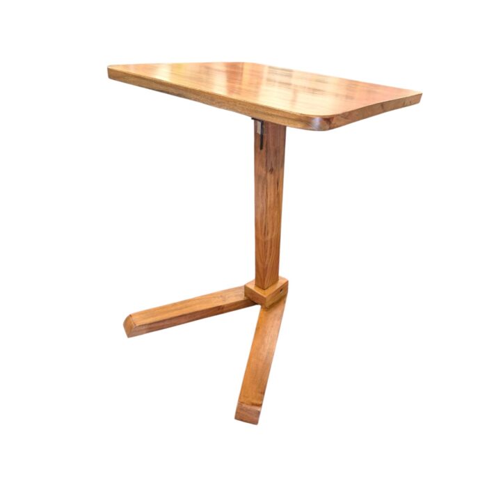 Top profile view of this solid Mango wood table