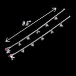 Pair of 925 Sterling Silver Anklets | Silver Anklet for Adults | 9.5 inch Ankle Bracelet - Image 5