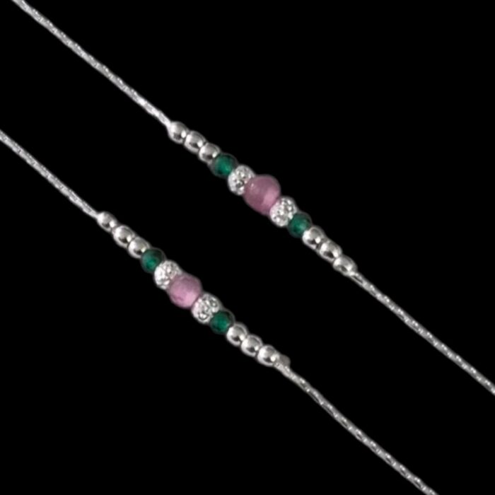 Pair of 925 Sterling Silver Anklets | Silver Anklet for Adults | 11 inch Ankle Bracelet - Image 2
