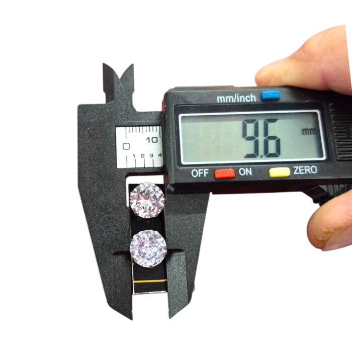 Pair of Cubic Zirconia Stud Earrings - Men - Image 7