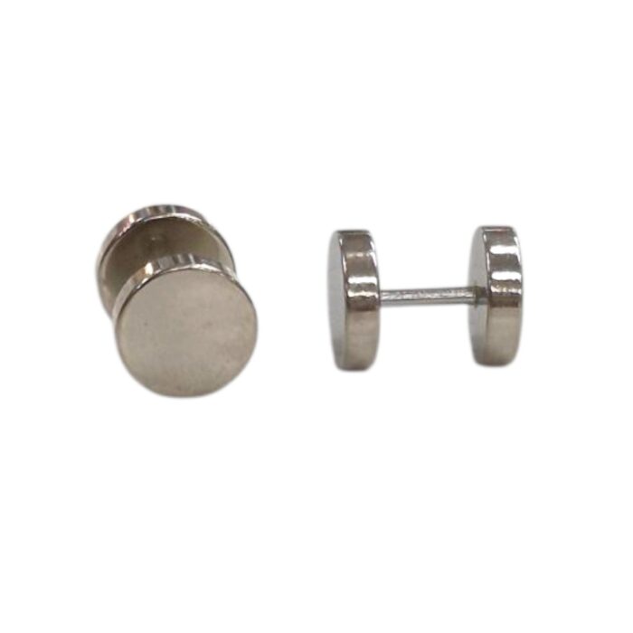 Pair of Steel plated Stud Earrings - Men - Image 4