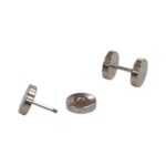 Pair of Steel plated Stud Earrings - Men - Image 2
