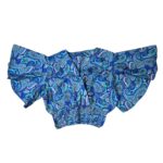 Silk V-Neck Top with Palazzo Crop Set - Turquoise - Image 6