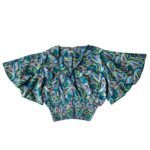 Silk V-Neck Top with Palazzo Crop Set - Green - Image 6