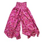 Silk V-Neck Top with Palazzo Crop Set - Pink - Image 5