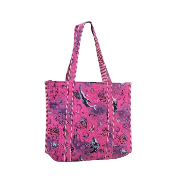 Corduroy Tote Bag - Pink - Image 4