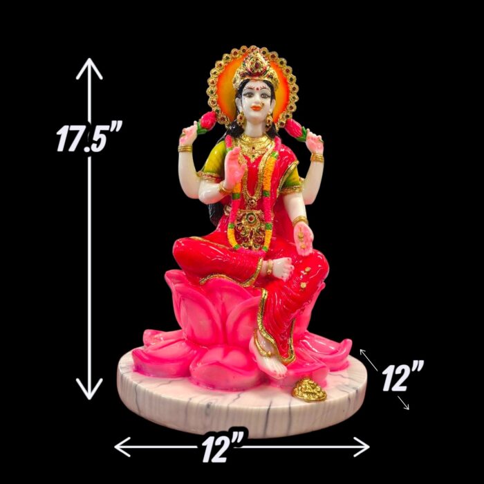 Goddess Laxmi On Lotus - 18inches - Image 5