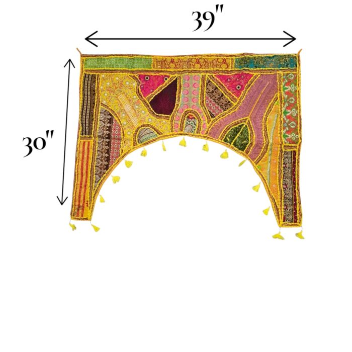 Embroidered Door Bandhanwar - Yellow - Image 4