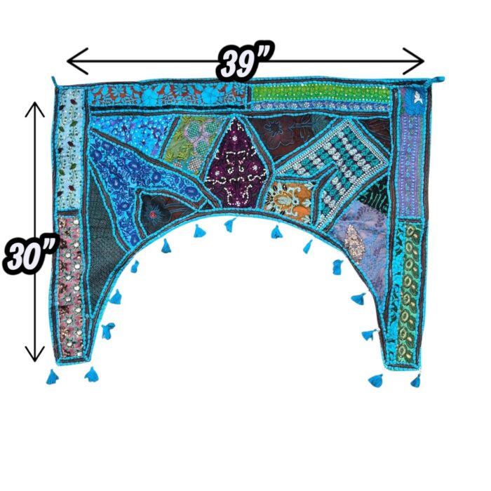 Embroidered Door Bandhanwar - Turquoise - Image 4