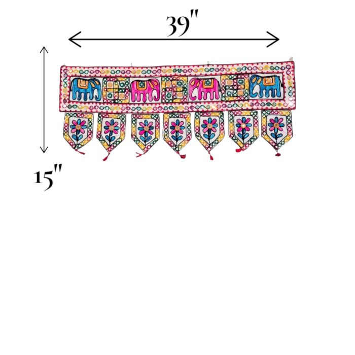 Embroidered Door Bandhanwar - Elephants - Image 4
