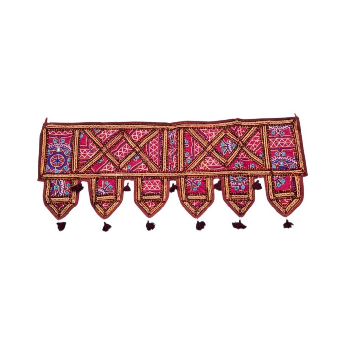 Embroidered Door Bandhanwar - Maroon - Image 2