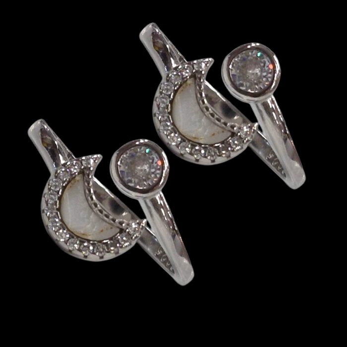 Pure Silver Toe Rings | Embedded Zarkan Stones - Image 6