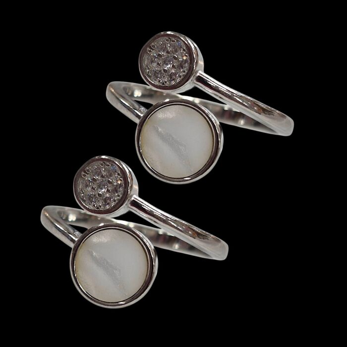 Pure Silver Toe Rings | Embedded Zarkan Stones - Image 5