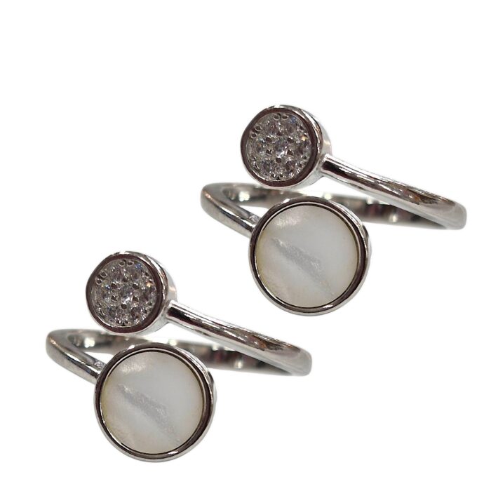 Pure Silver Toe Rings | Embedded Zarkan Stones - Image 4