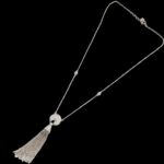 Silver Chain 925 rhod with silver tassel + zirconia | Sterling Silver Necklace - Image 4