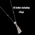 Silver Chain 925 rhod with silver tassel + zirconia | Sterling Silver Necklace - Image 5
