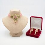 Traditional Kundan Choker Necklace Set – Pastel Pink