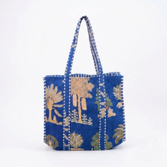 Handmade quilted cotton everyday tote bag