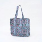 Quilted fabric tote bag for women