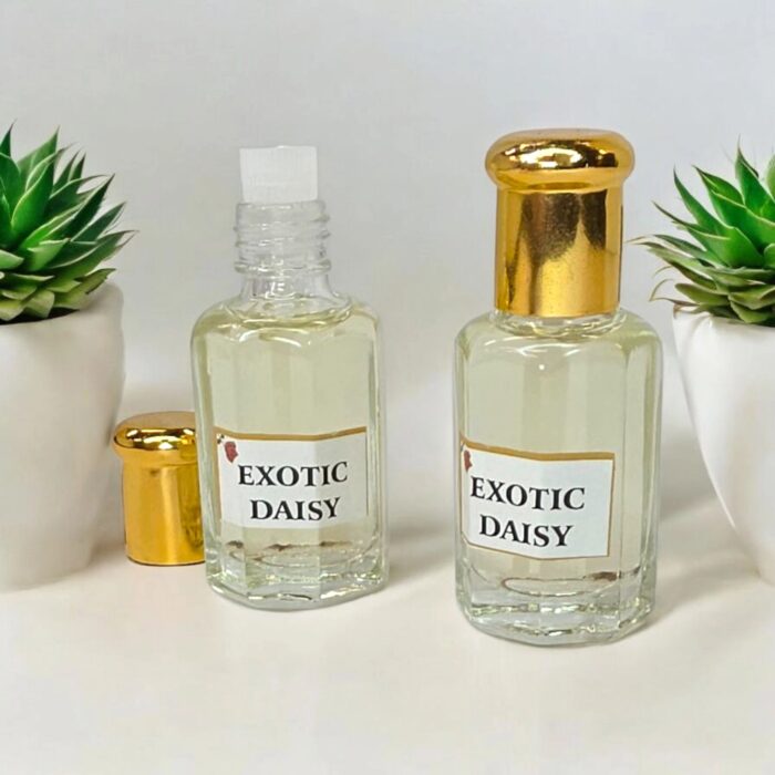 Burst of freshness with Exotic Daisy Attar Perfume Oil, a vibrant blend of fruity sparkle, florals, and musky warmth