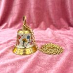 Meena Work Temple Bell 6.5 Inch - White - Image 2
