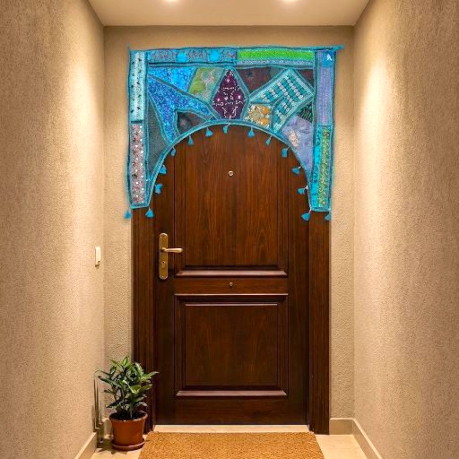 image (38).webp Embroidered Door Bandhanwar - Turquoise - Image 1