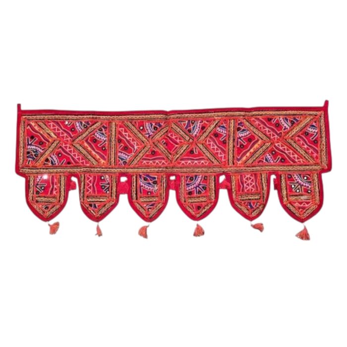 Embroidered Door Bandhanwar - Red - Image 2