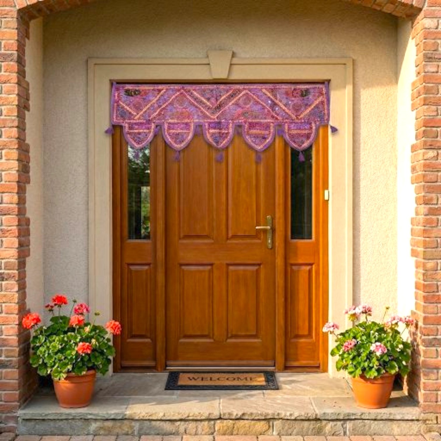 image (46).webp Embroidered Door Bandhanwar - Purple - Image 1