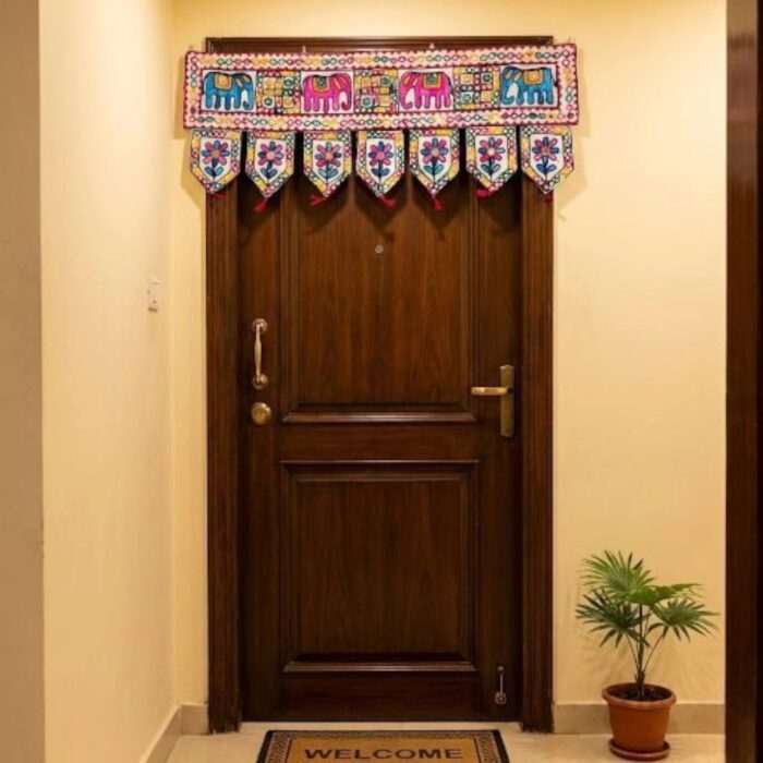 Embroidered Door Bandhanwar - Elephants - Image 5